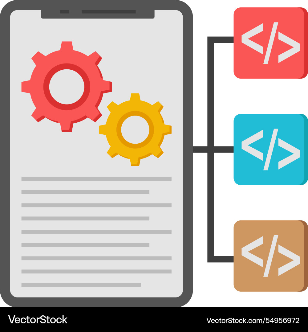 Mobile coding Vector Image
