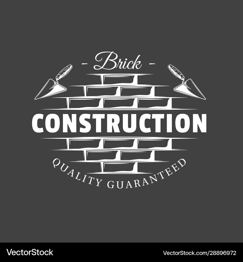 Vintage Construction Label Vector Image