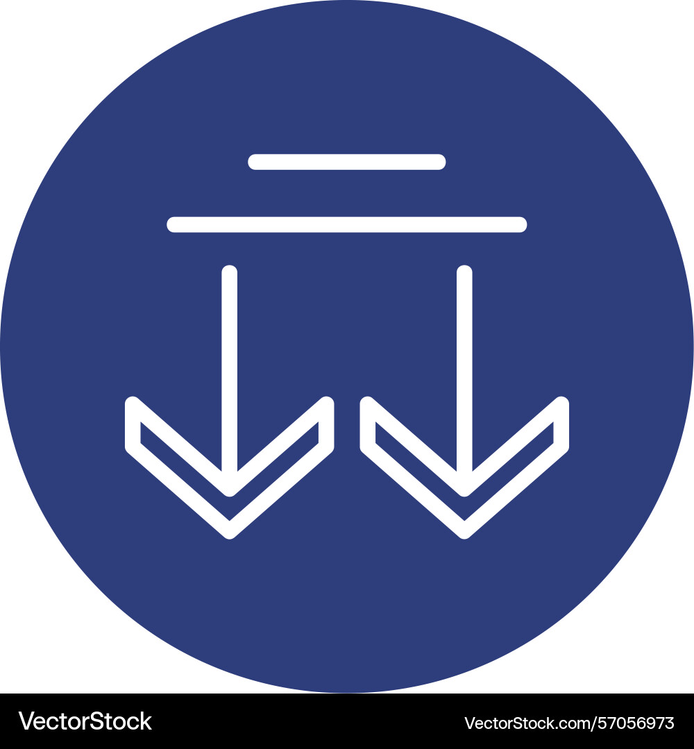 Arrow line down circle style icon design Vector Image