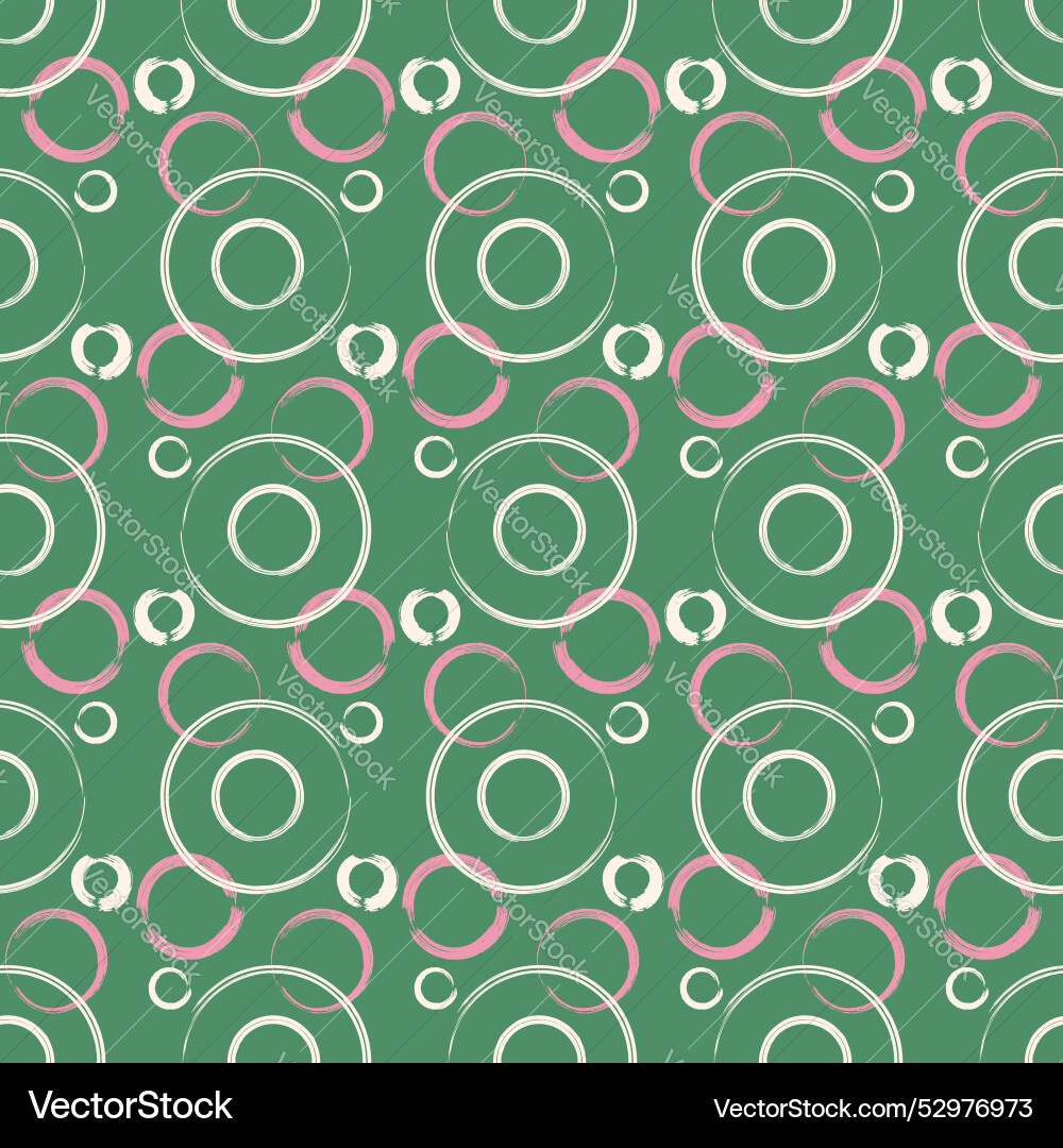 Circle abstract seamless pattern brush lines vector image