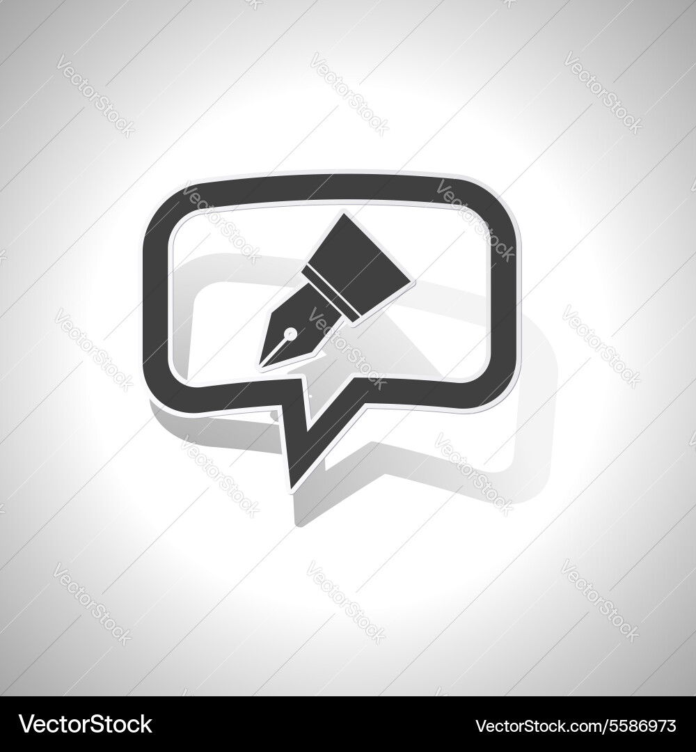 Curved pen nib message icon Vector Image