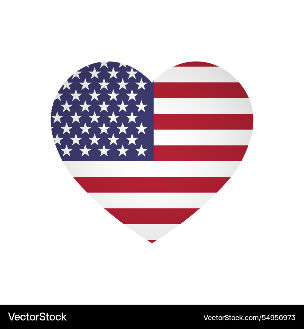 Heart shape flag of united states america Vector Image