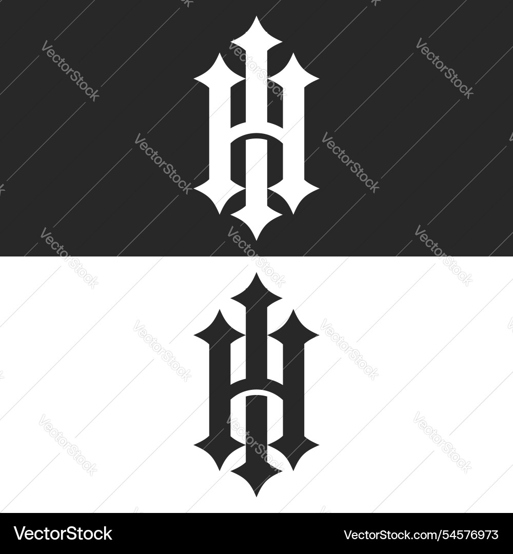 Initials ih or hi letters monogram logo Initials ih or hi letters monogram logo vector image