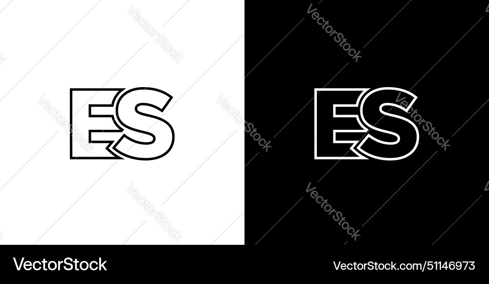 Letter e and s es logo design template minimal Vector Image