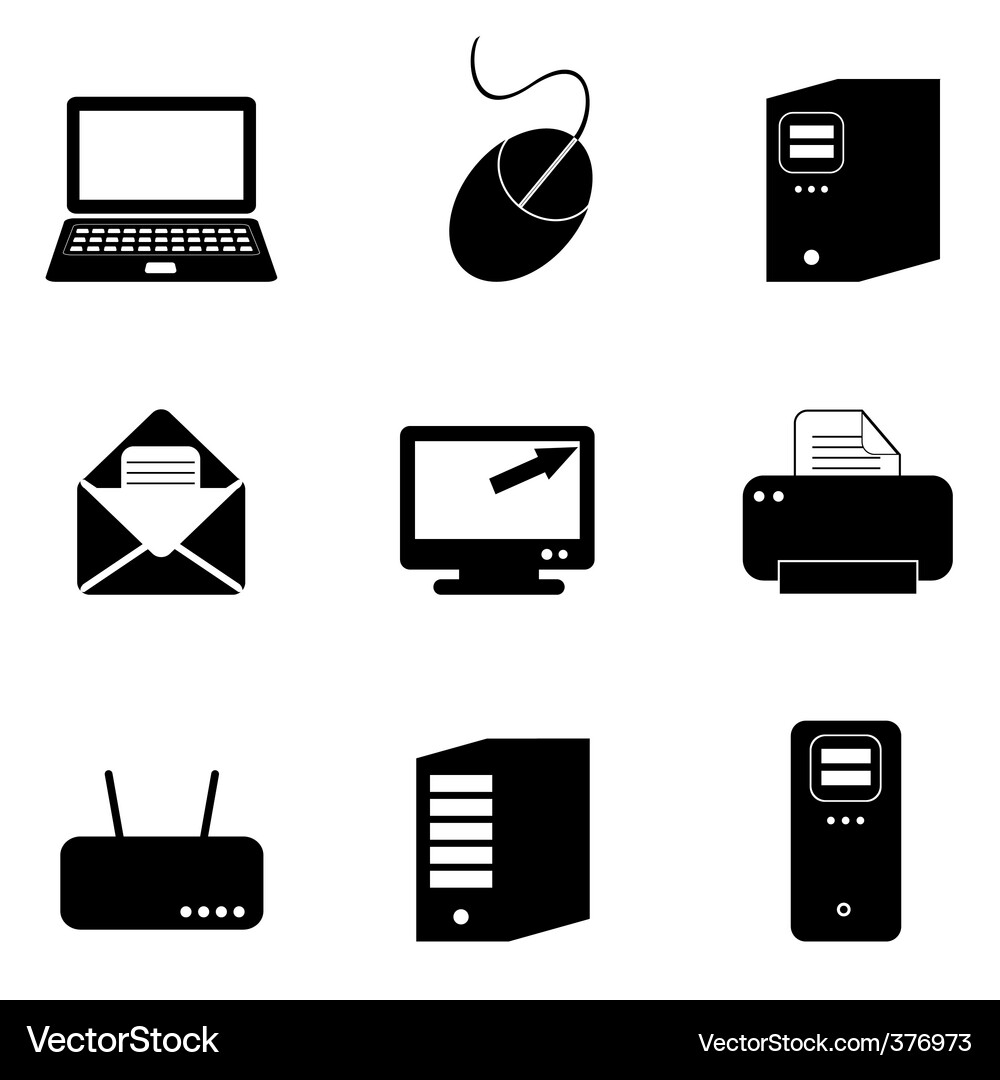 Modern Computer Icons Vector Image