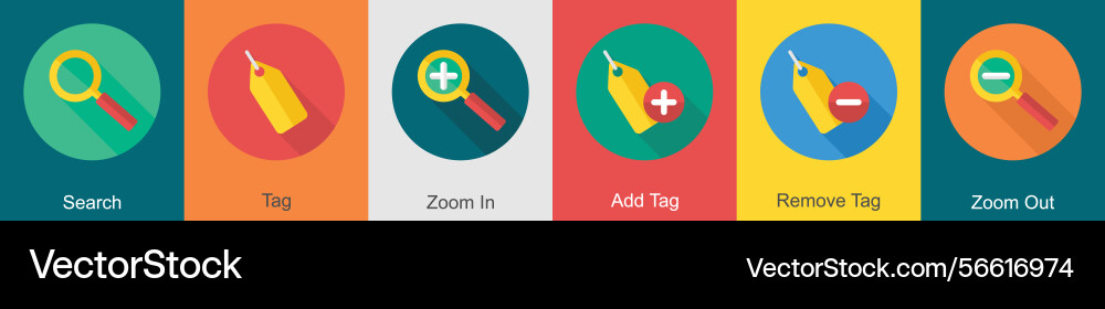 A set of 6 user interface icons as search tag vector image