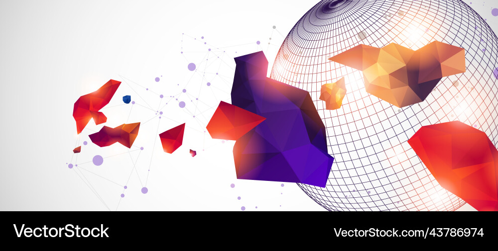 Abstract sphere background with plexus effect 3d Abstract sphere background with plexus effect 3d vector image