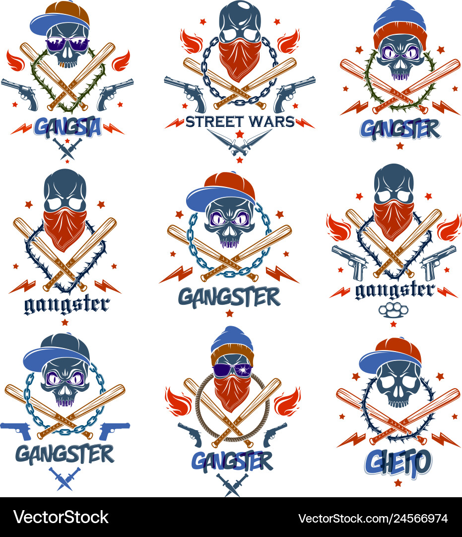 Aggressive Gangster Emblem vector image