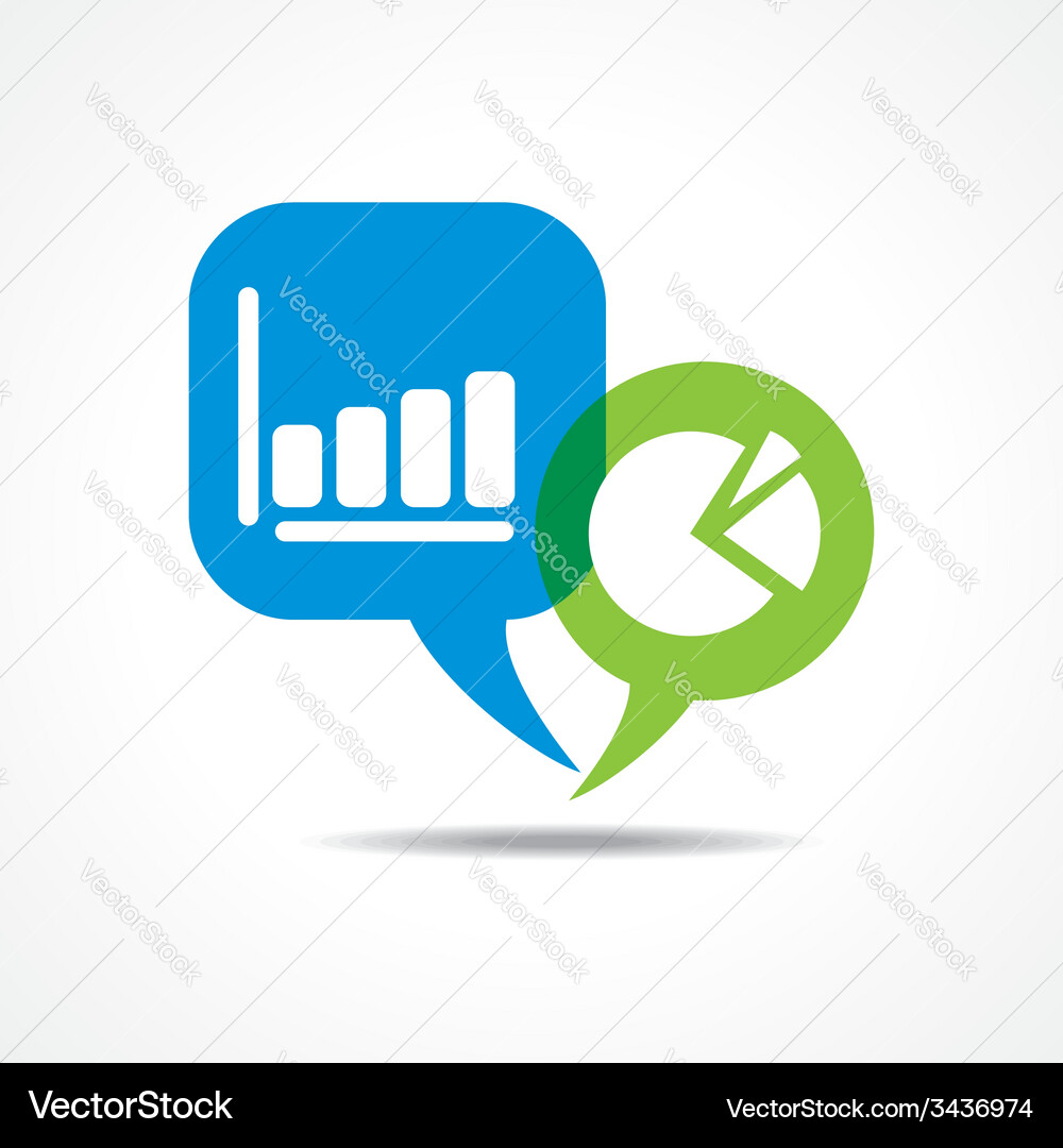 Business graph and chart in message bubble Vector Image