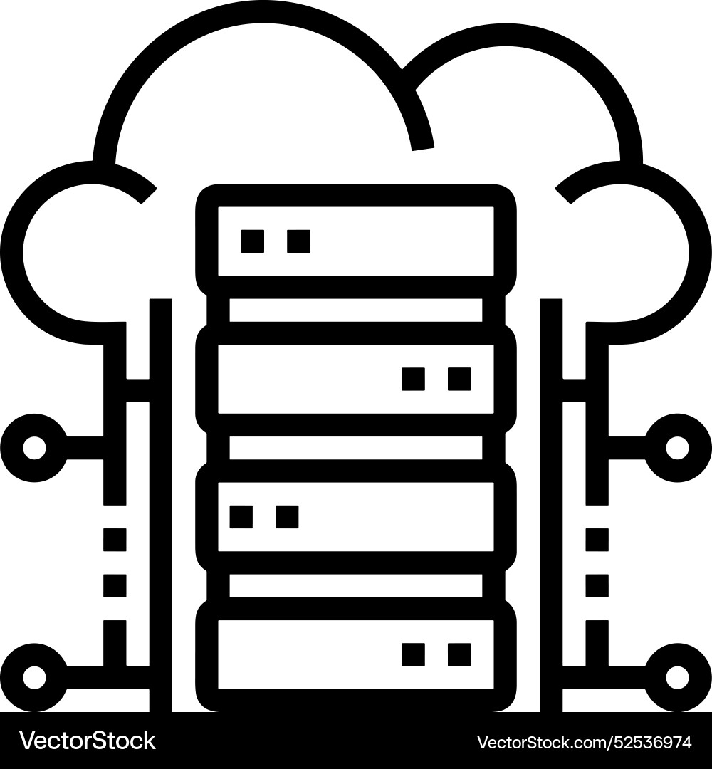 Cloud storage icon symbol image of the hosting Cloud storage icon symbol image of the hosting Vector Image