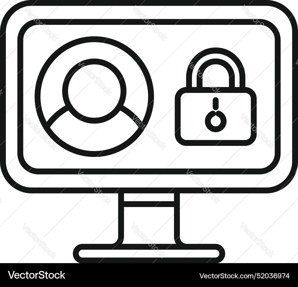 Computer security system displaying user account Computer security system displaying user account vector image