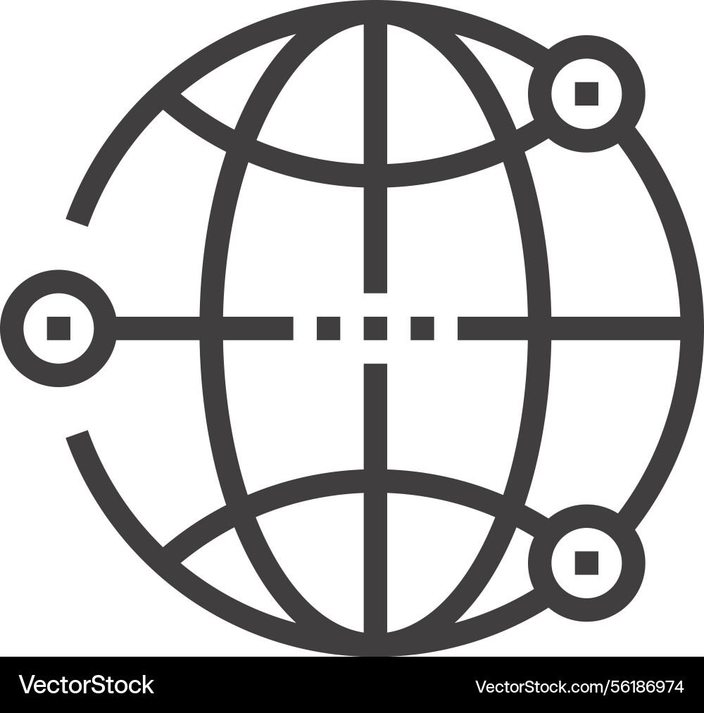 Global network flat line web icon Global network flat line web icon vector image