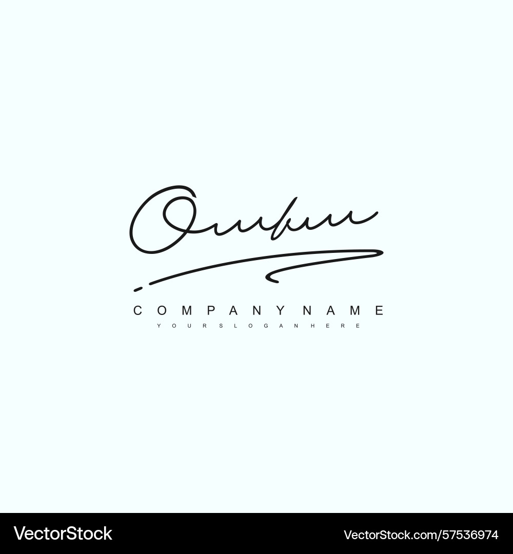 Minimal signature logo design with ob initials Vector Image