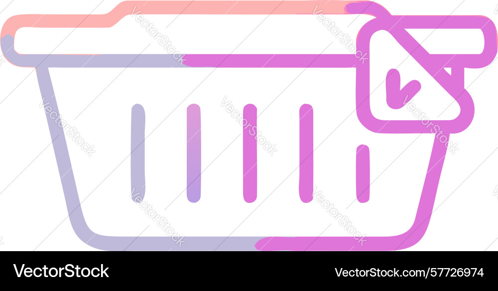 Shopping basket icon with pointer and gradient vector image