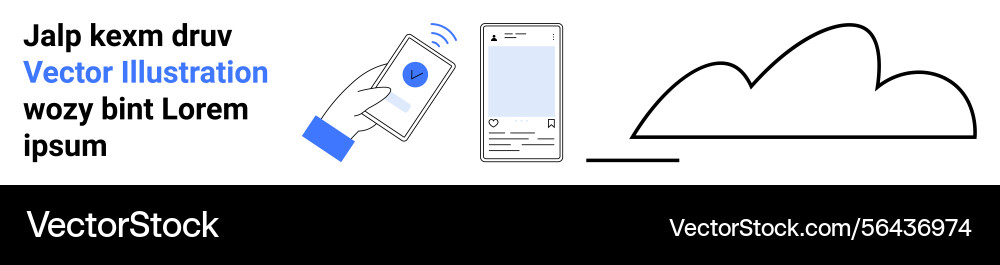 Smartphone interaction with cloud service Smartphone interaction with cloud service vector image