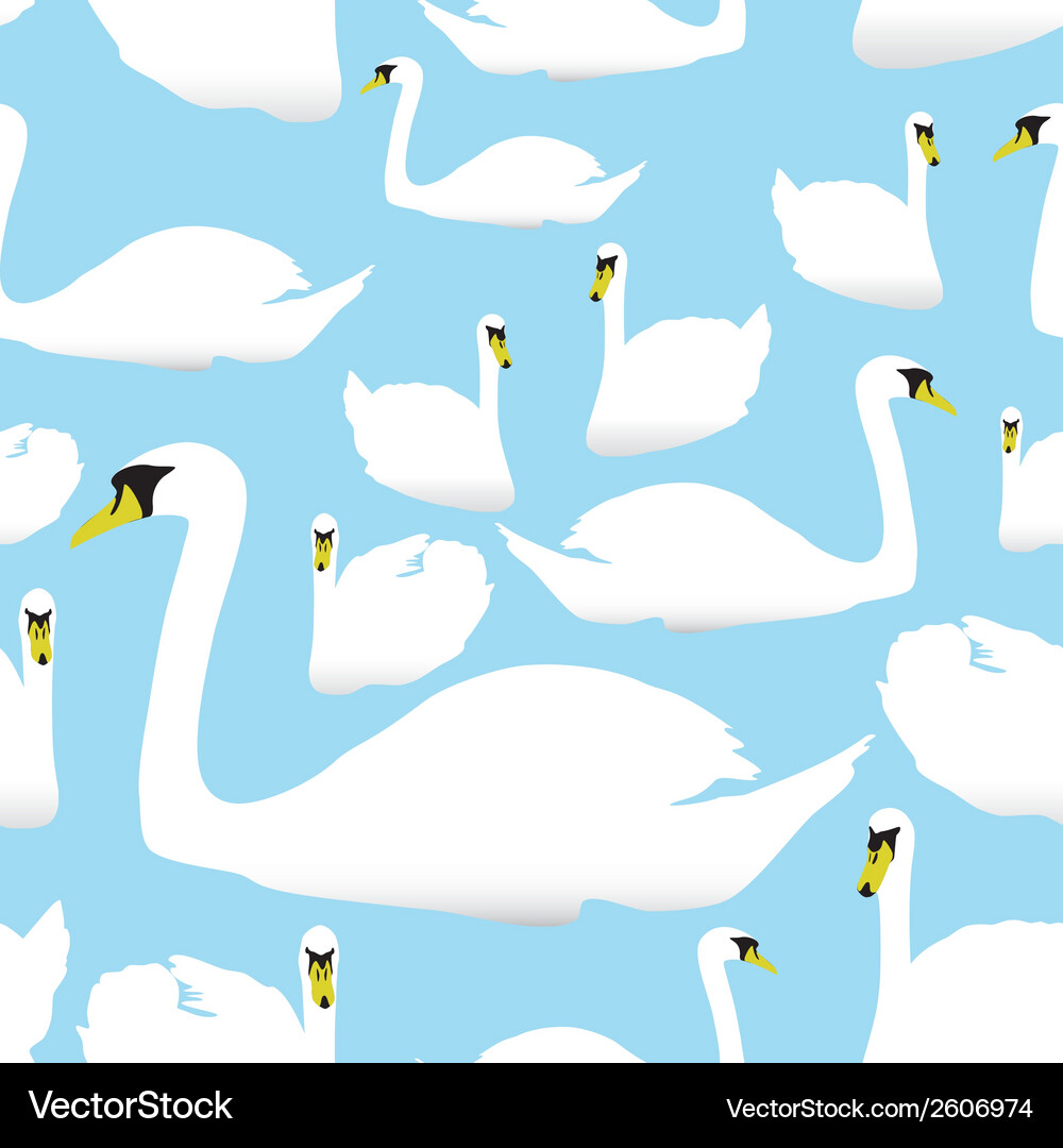 Swan on the watter pattern eps10 Vector Image