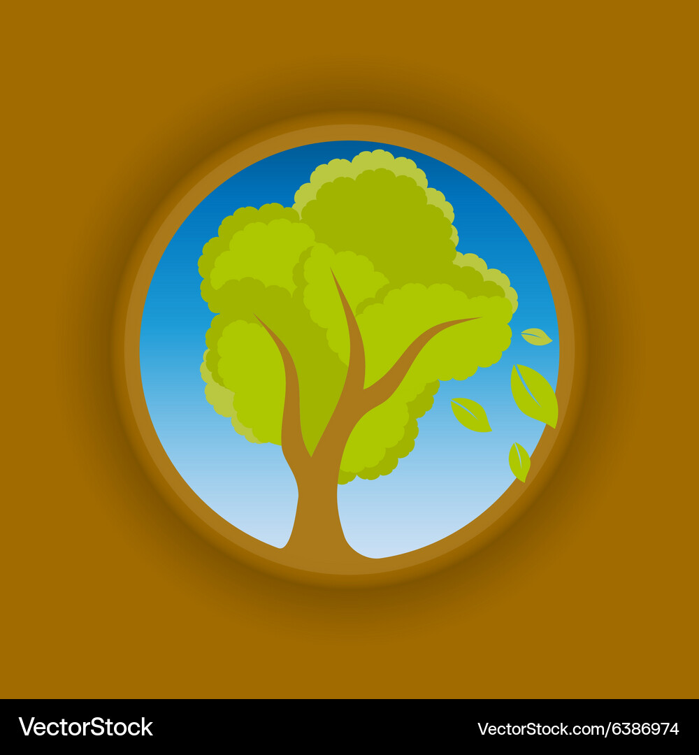 Tree in circle Vector Image