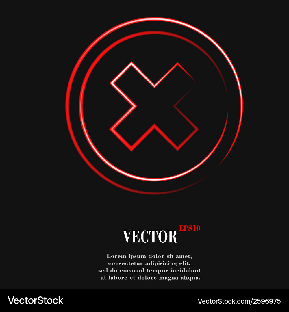 Cancel flat modern web button and space for your Vector Image
