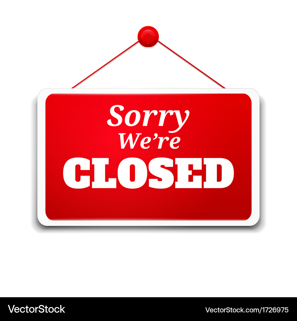 Closed Shop Sign Vector Image
