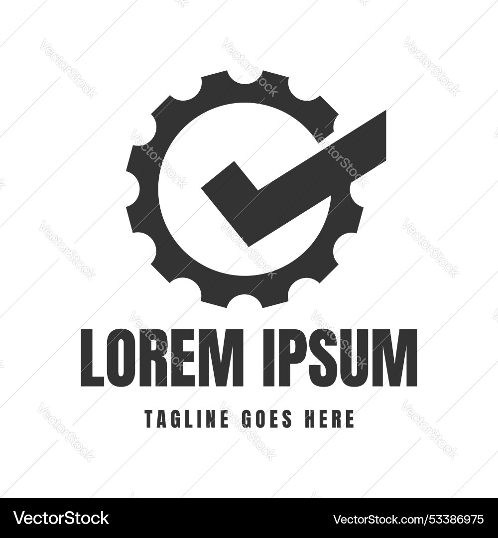 Cog-Laufwerk oder Reifen mit Check-fix gutes Symbol-Symbol Cog-Laufwerk oder Reifen mit Check-fix gutes Symbol-Symbol vektorbild