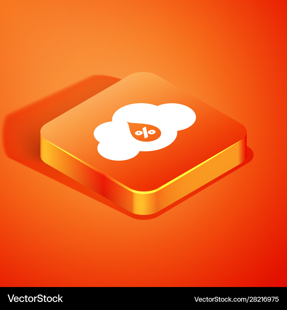 Isometrische Feuchte Ikone isoliert auf orange Isometrische Feuchte Ikone isoliert auf orange vektorbild