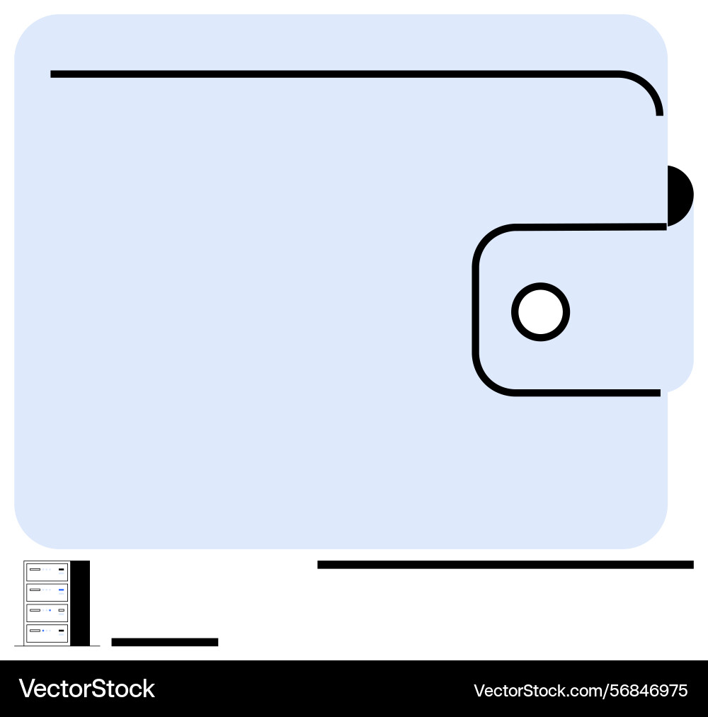 Minimalistic wallet design with latch emphasizing vector image