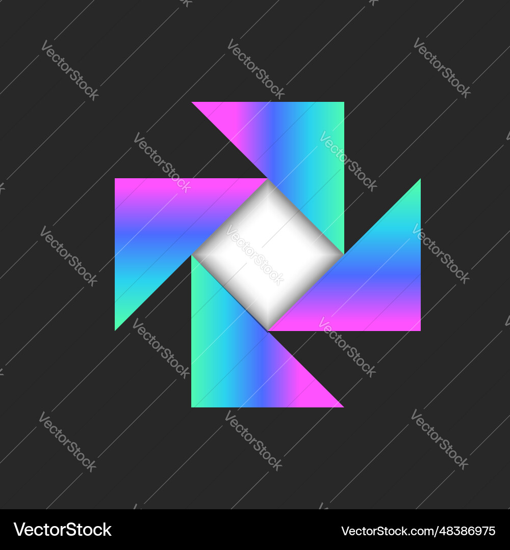 Pinwheel logo spinning paper toy made Pinwheel logo spinning paper toy made vector image