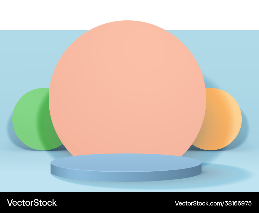 Stage with geometric round platform showcase Stage with geometric round platform showcase vector image