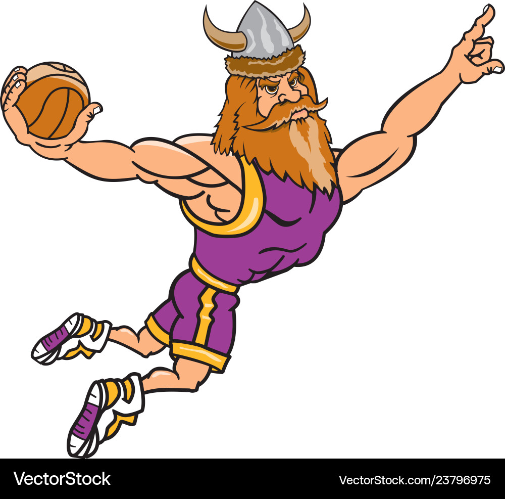 Viking Basketball Mascot Logo vector image