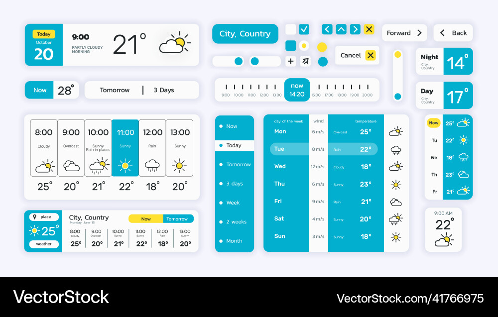 Weather forecast web and mobile application Weather forecast web and mobile application vector image