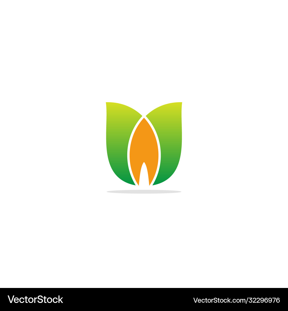 Floral Beauty Logo - Green Leaves vector image