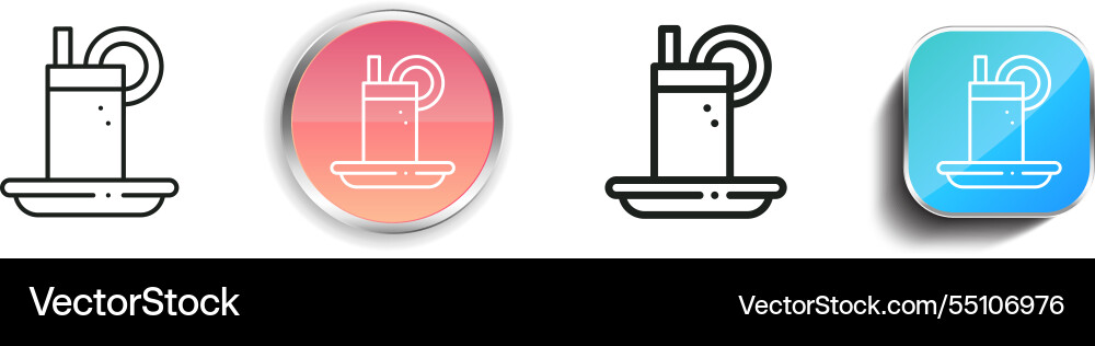 Juice icon thin linear regular and button style vector image