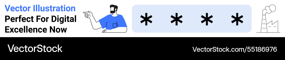 Man gesturing towards secure access code Man gesturing towards secure access code vector image