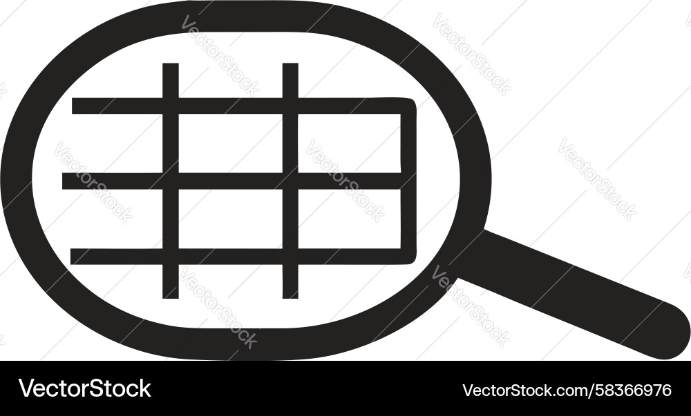 Precision Magnifying Glass with Grid Vector Image