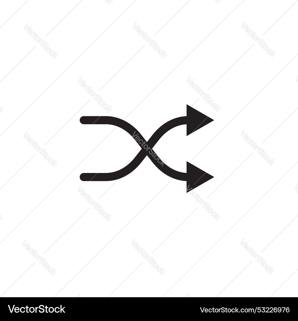 Shuffle arrow icon set cross random and double Vector Image