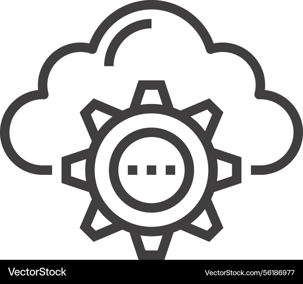 Cloud computing flat line web icon Cloud computing flat line web icon vector image