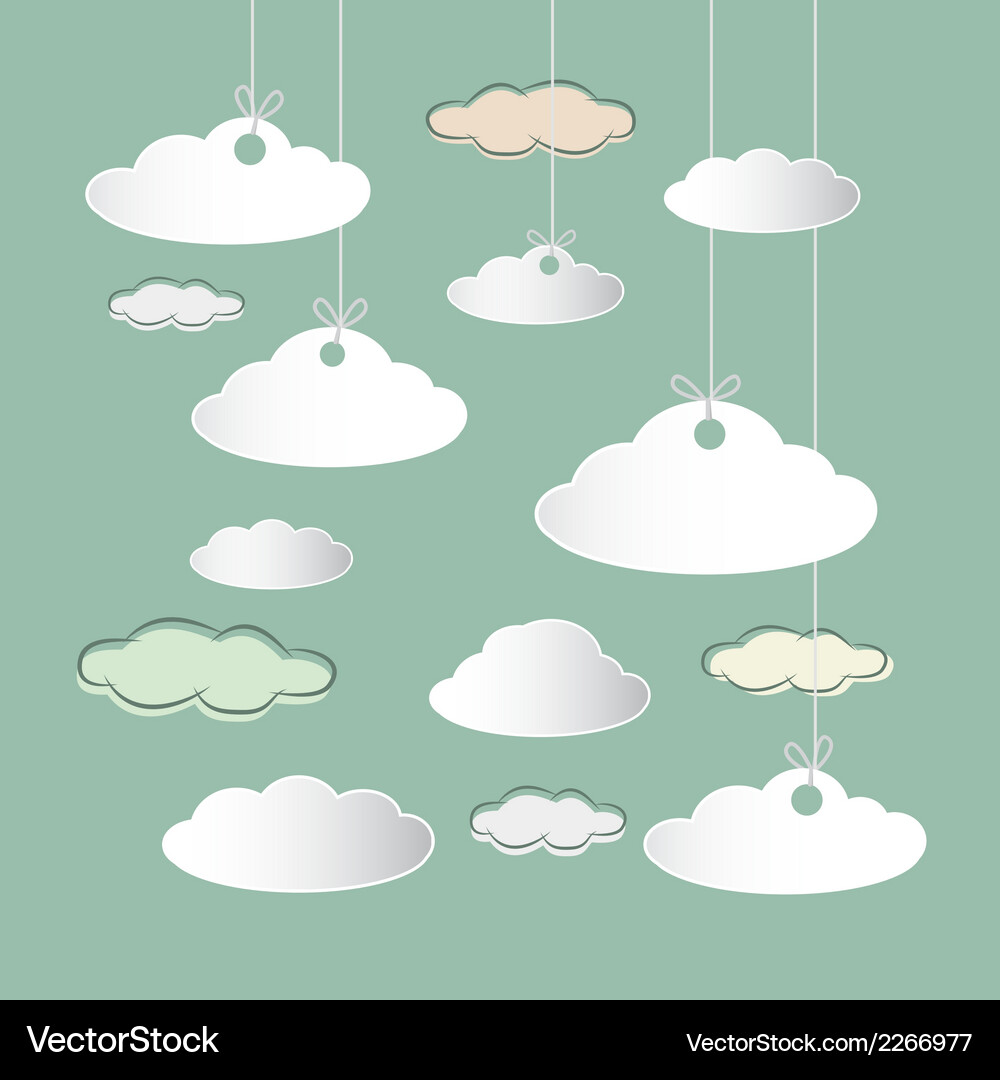 Clouds hung on strings retro sky background Vector Image