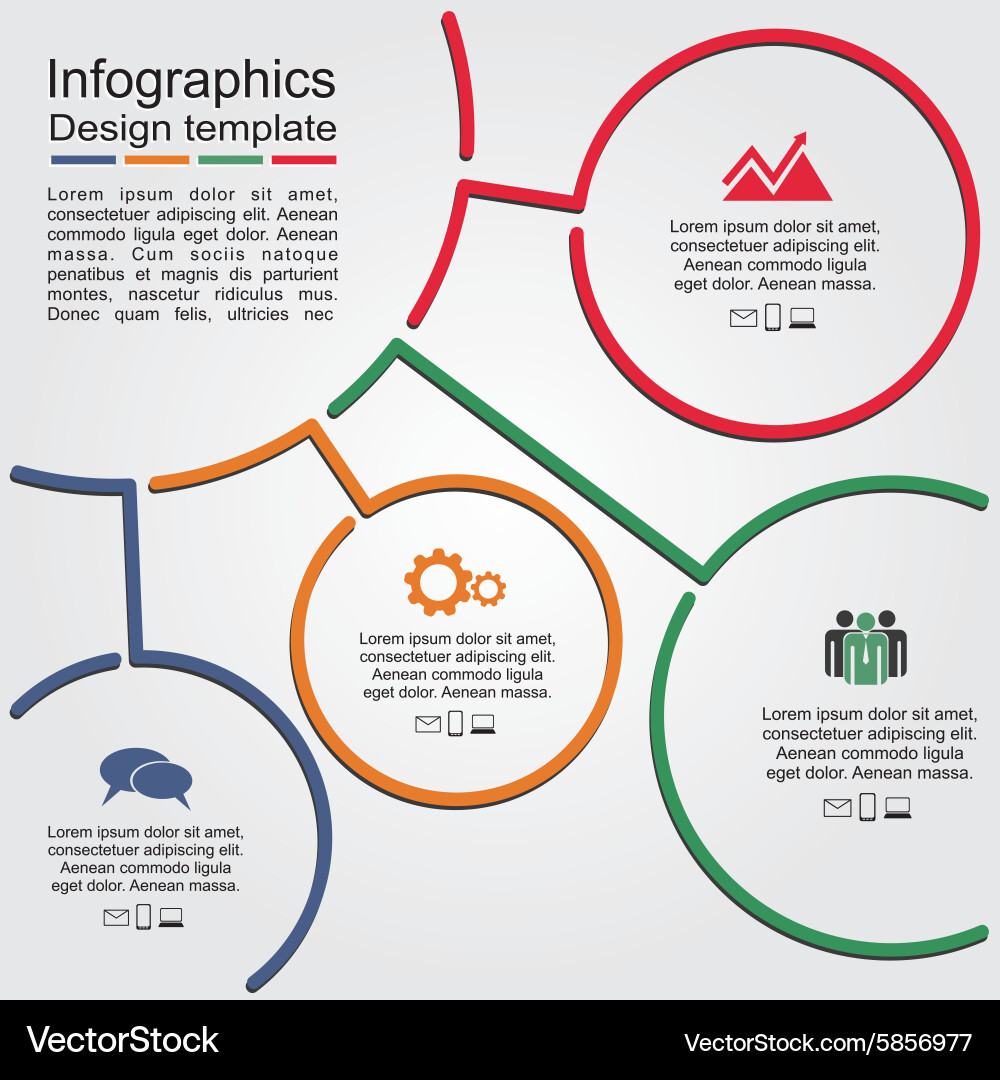 Infographic report template with lines and icons vector image