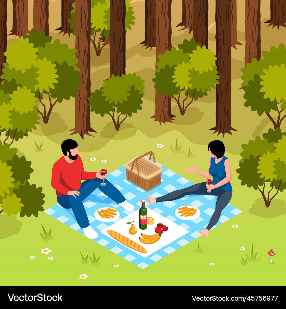 Isometric barbecue concept vector image