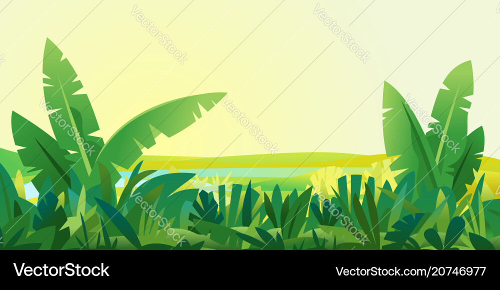 Jungle Landscape Background Royalty Free Vector Image