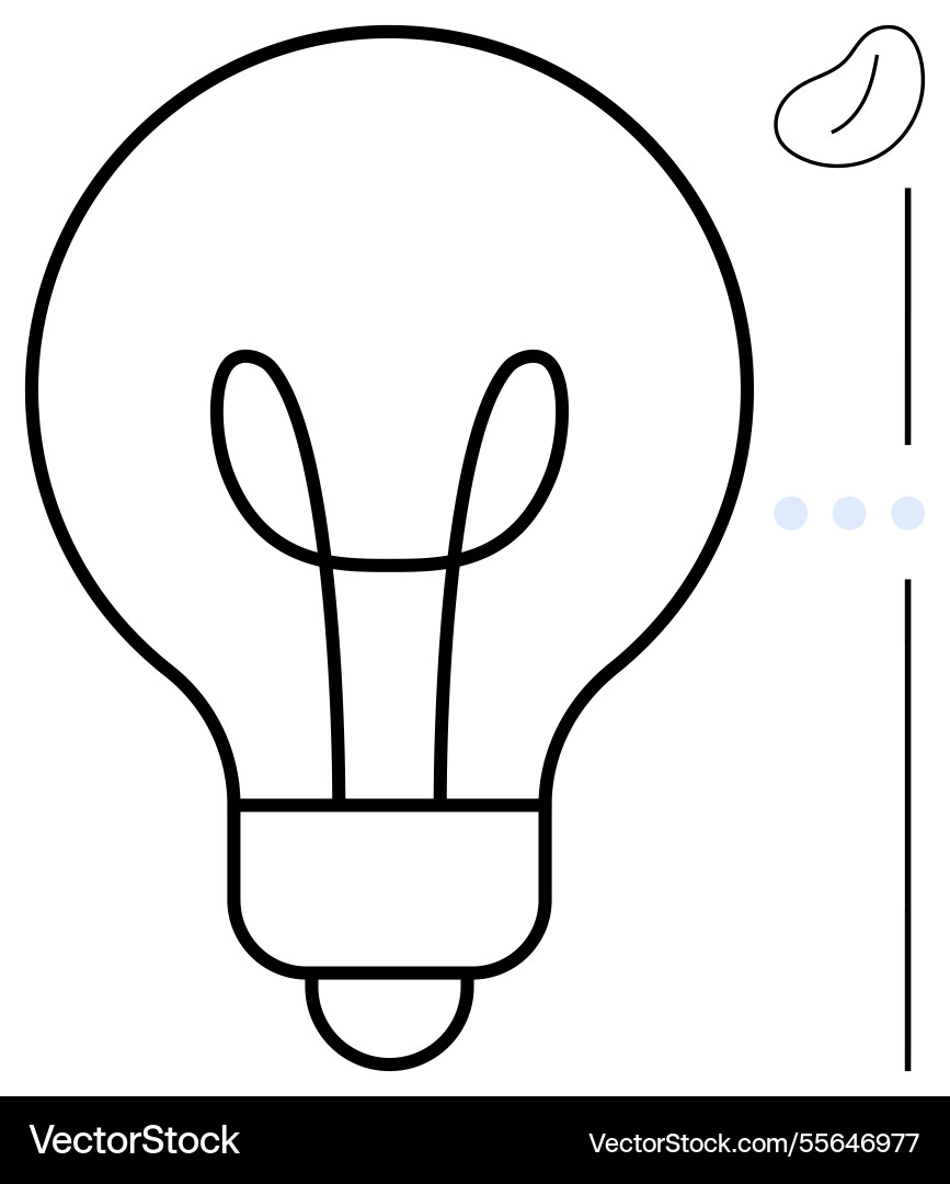 Minimalistic lightbulb artwork with abstract Minimalistic lightbulb artwork with abstract vector image