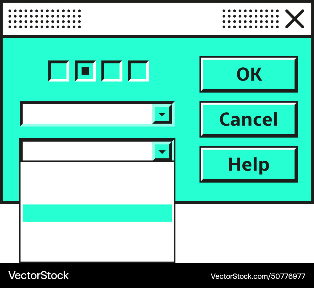Retro pc message window vintage interface element Retro pc message window vintage interface element vector image