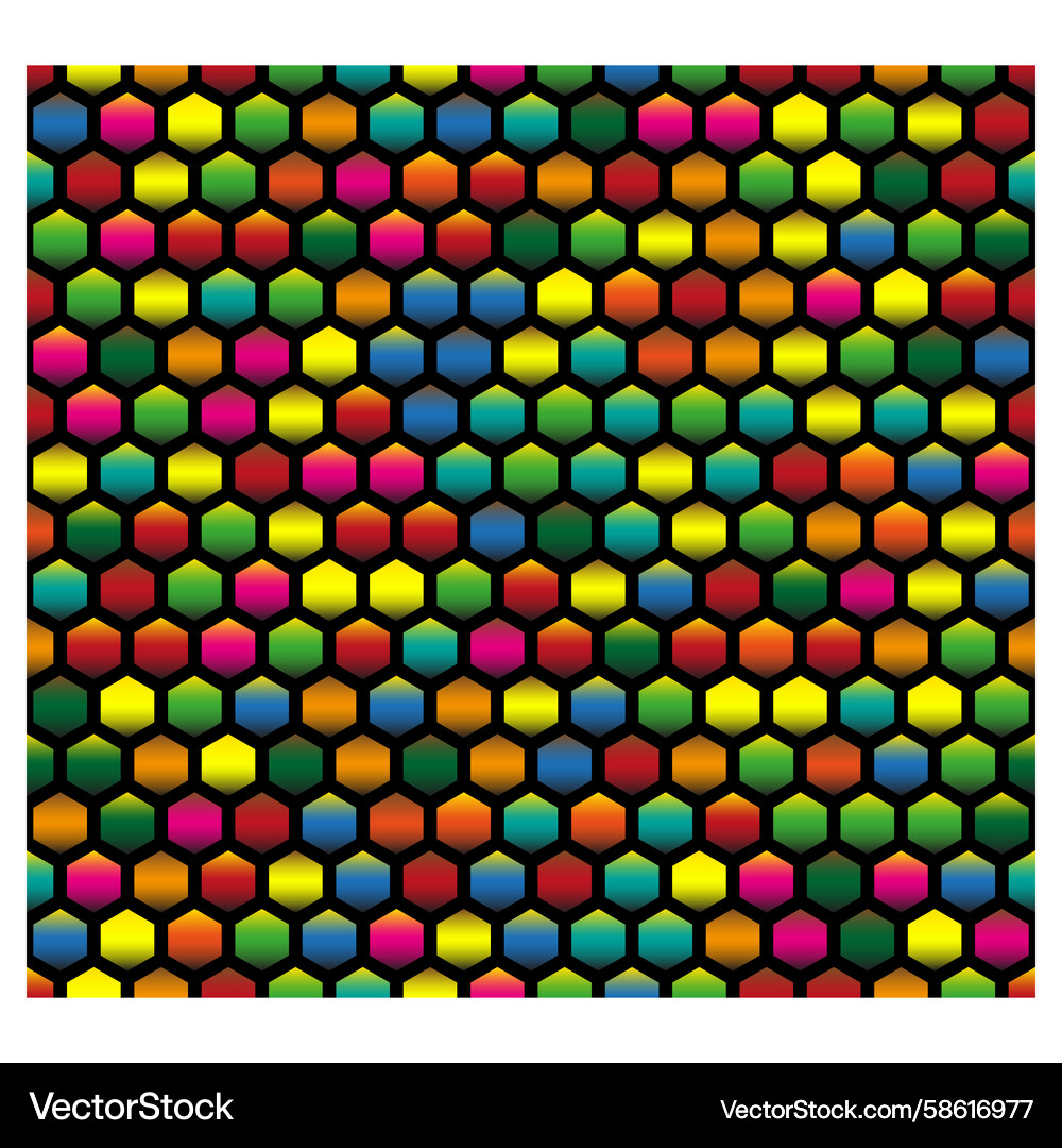 Seamless bright hexagon pattern with shiny effect Vector Image