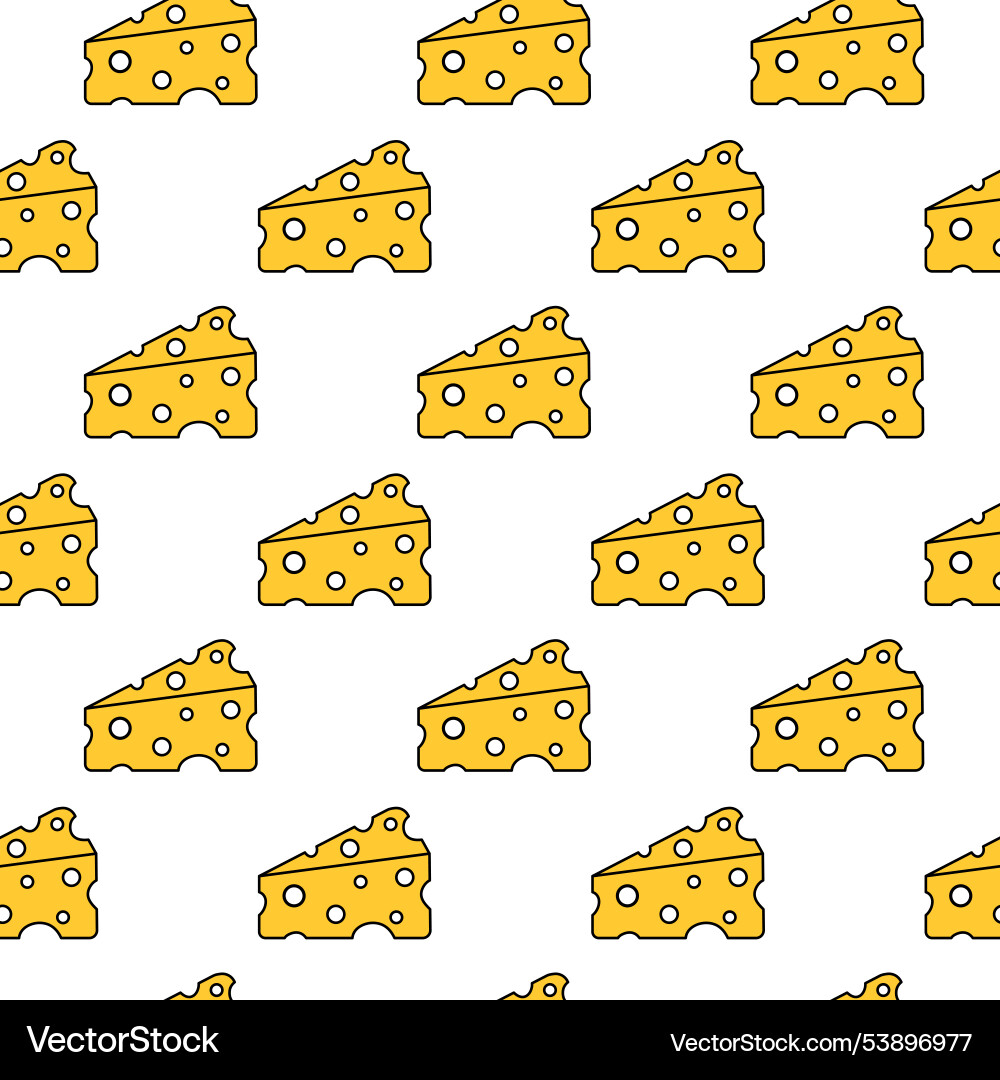 Seamless pattern with cheese on a white background Vector Image
