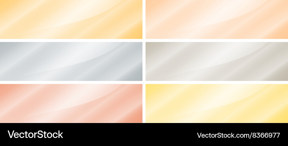 Set of empty glossy rectangular banners gold Vector Image