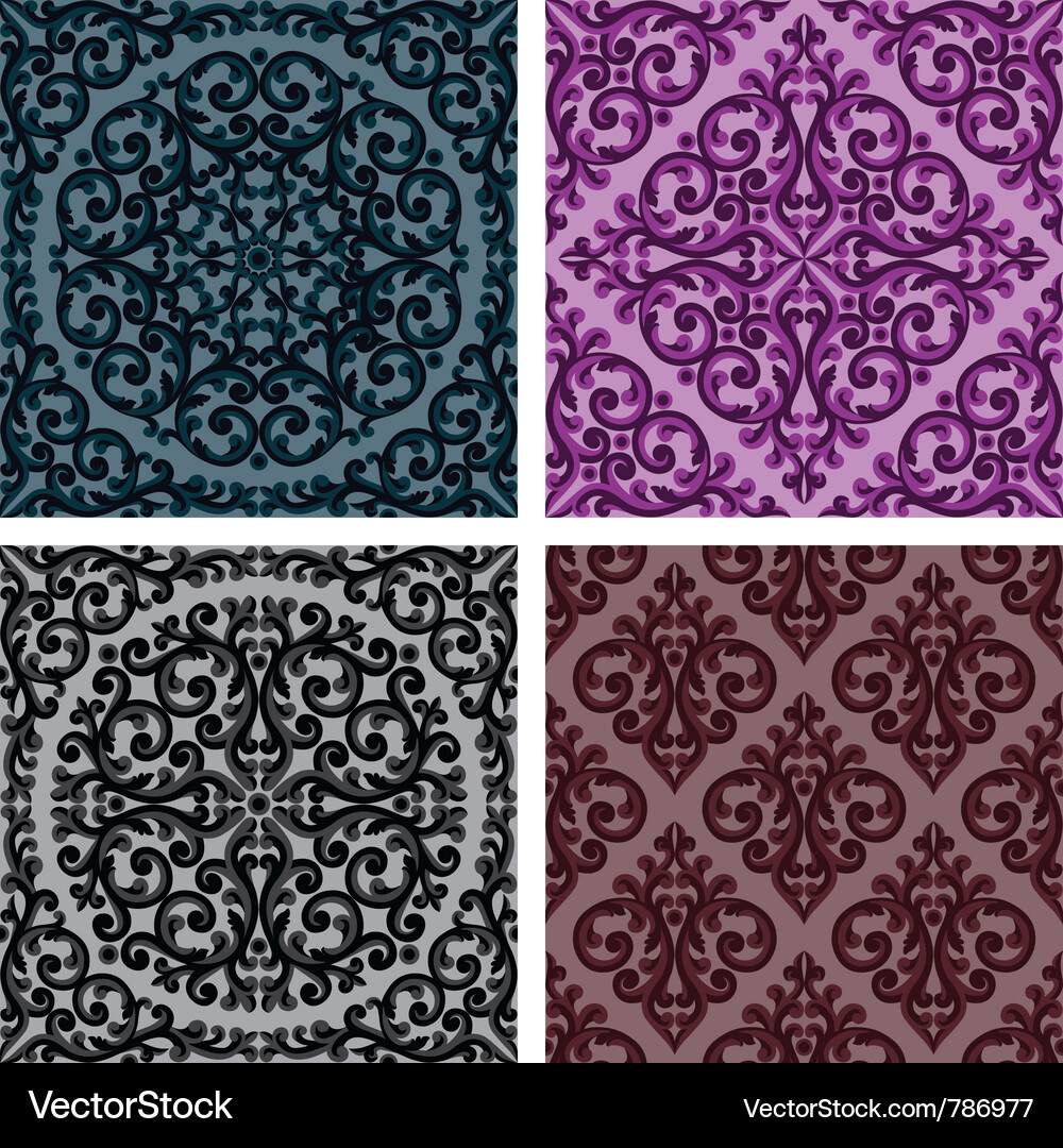 Vintage seamless patterns set Vector Image