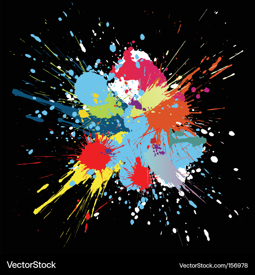Colorful Paint Splashes Vector Image