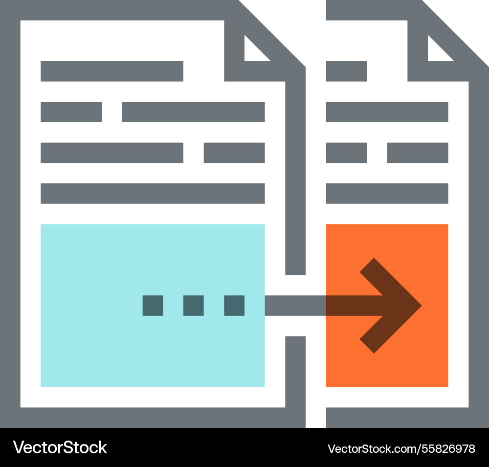 Copy document flat line web icon concept vector image