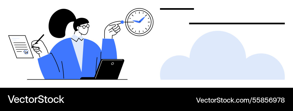 Efficient time management with cloud technology Efficient time management with cloud technology vector image