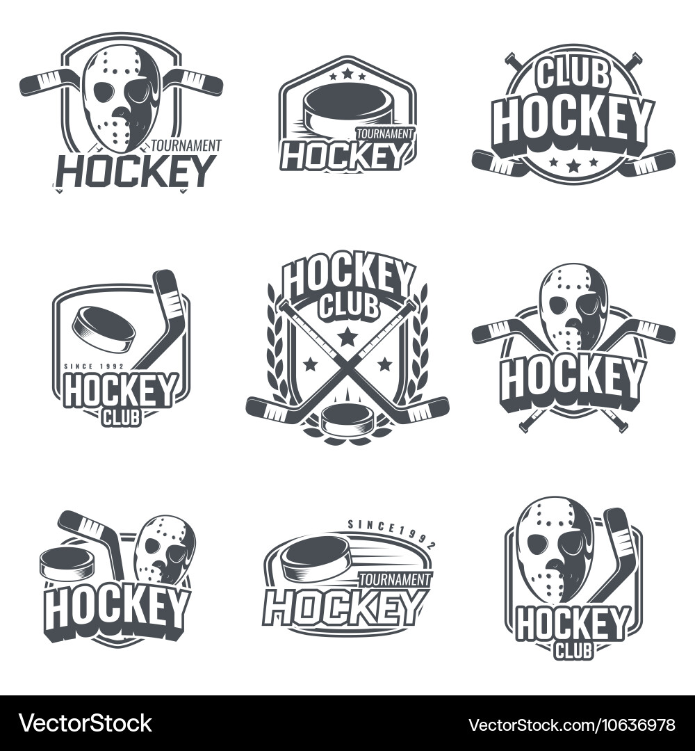 Hockey Logo Set - Sports Emblems Vector Image